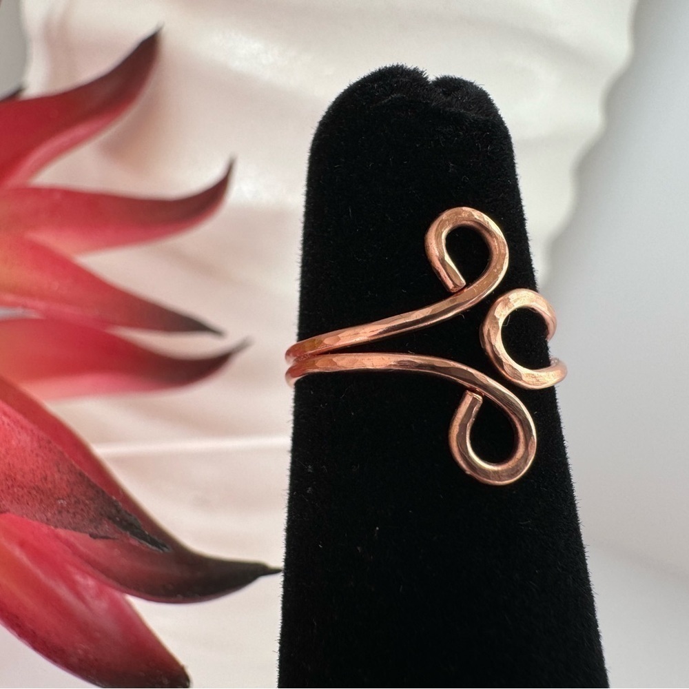 Copper Toe Ring Adjustable - Picture 3 of 13